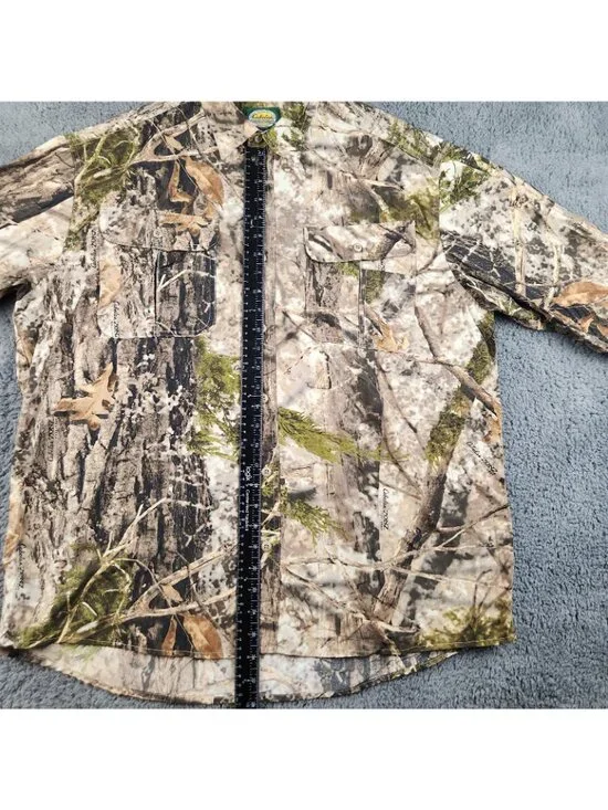 Cabela's Zonz Men's Large Regular Camo Button Up Shirt Woodlands Hunting Outdoor - Picture 4 of 12